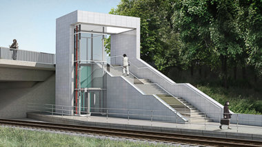 Visualisierung barrierefreier Ausbau der U-Bahnhöfe der Hamburger Hochbahn - Architekt ac hamburg H.-J. Agather